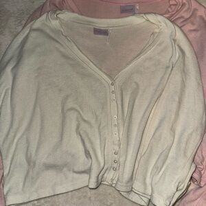 Urban Outfitters Cream Long Sleeve Tee